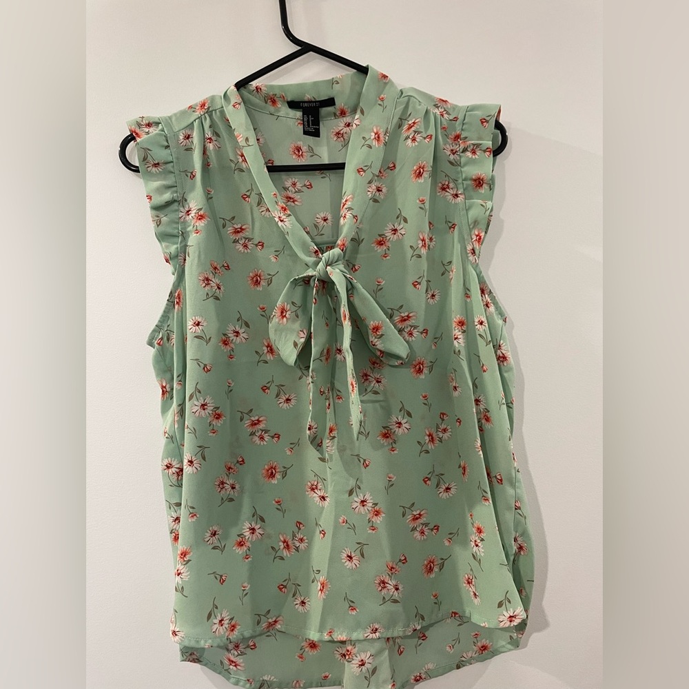 Slightly sheer floral top